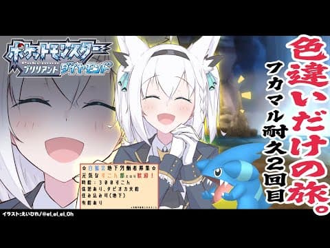 【ポケモンBDSP】色違い旅パ　色違いフカマル耐久２回目【#白上フカマル耐久２回目】